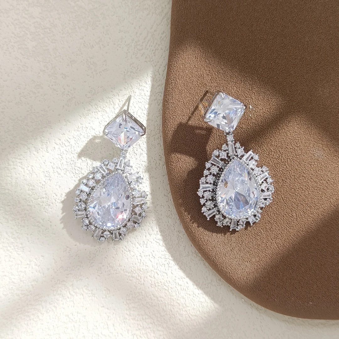 铜合金合成锆石耳饰 WYSX-002260【白薇逸梦】耳环时尚欧美