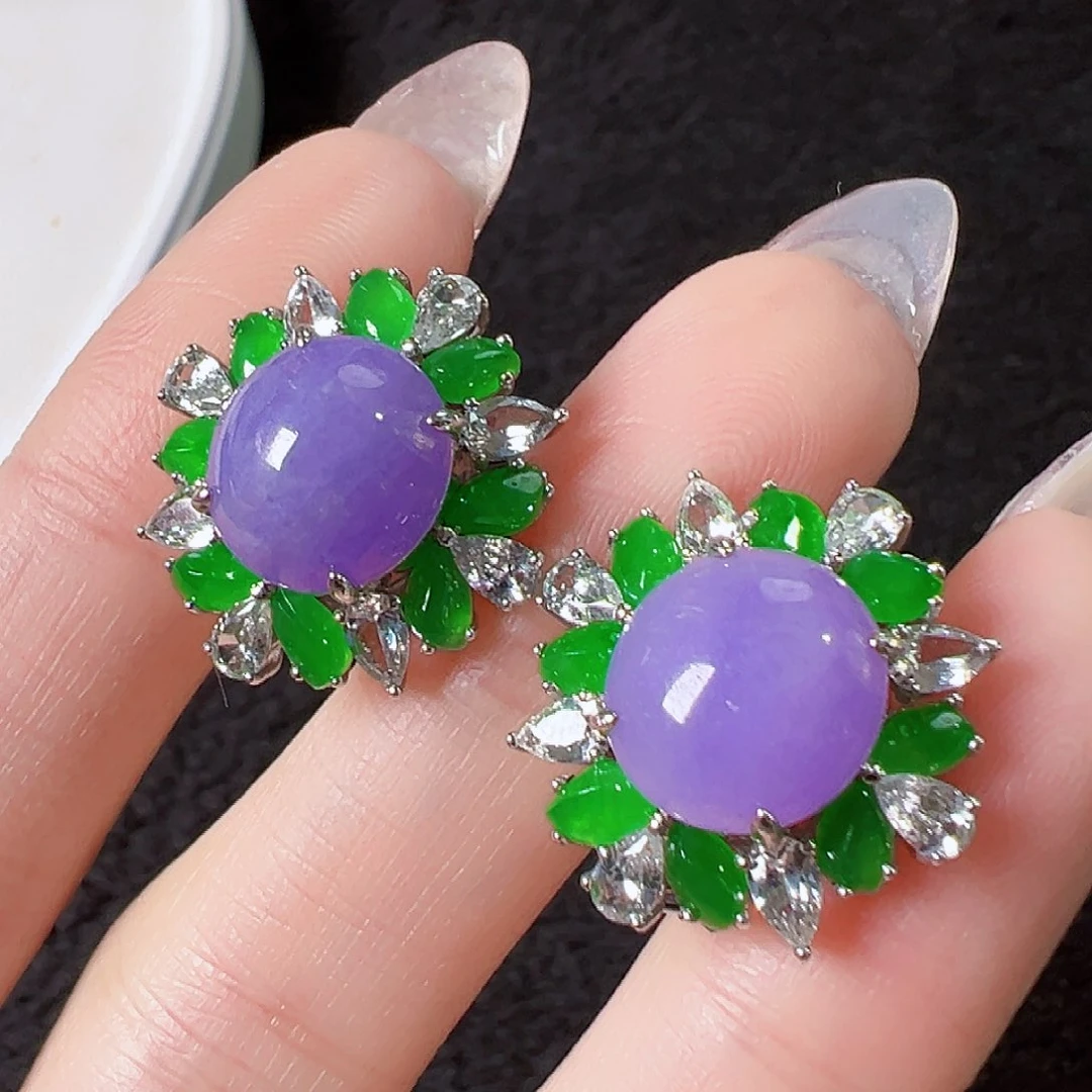 翡翠耳饰18K金镶嵌签收后24小时鉴赏期，过时不退