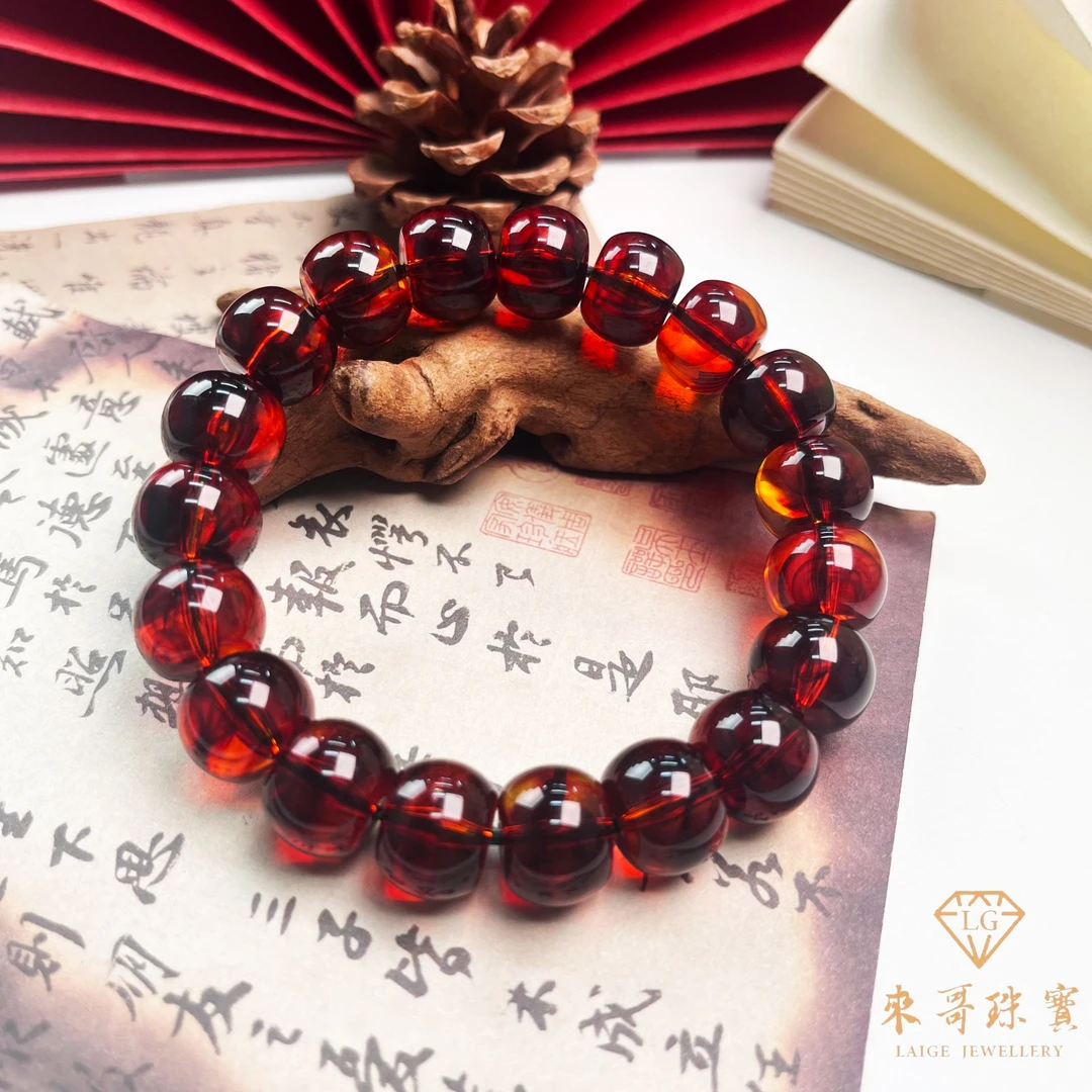 夏日特惠【贵族珠宝】血药灵草泊车轮珠手串K13mm