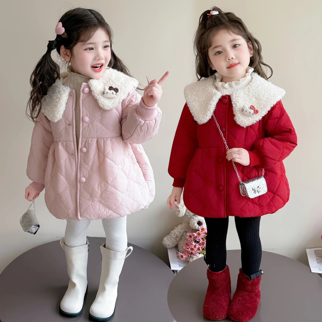 女童洋气秋冬季绗棉衣加厚女宝宝2025新款加绒棉服保暖秋冬装童装