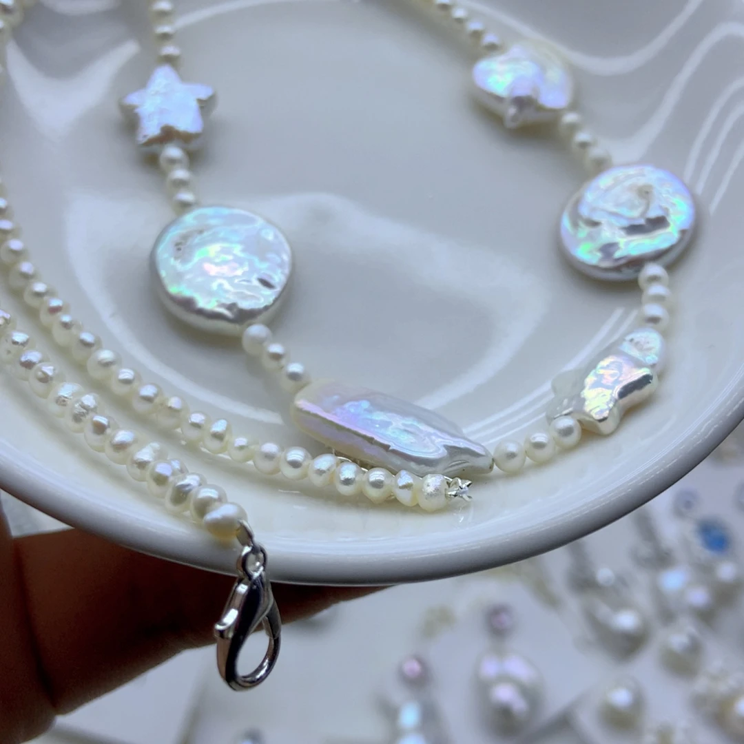 何***以未镶嵌淡水珍珠耳饰