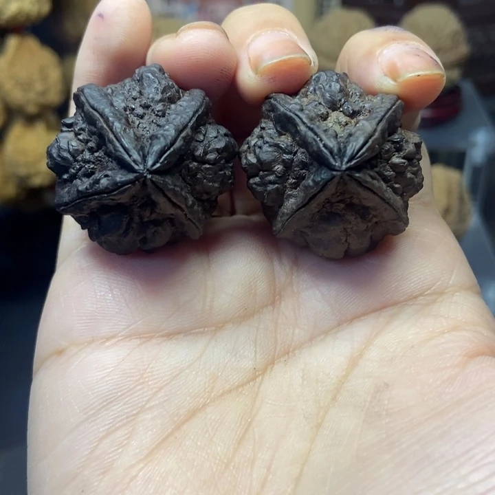 文玩核桃吊坠金蝉塔四棱