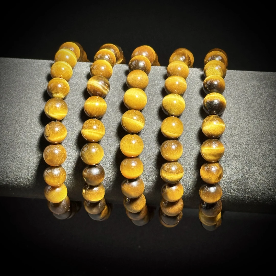 天然老矿虎眼石单圈手串 多样性发其一 A5006