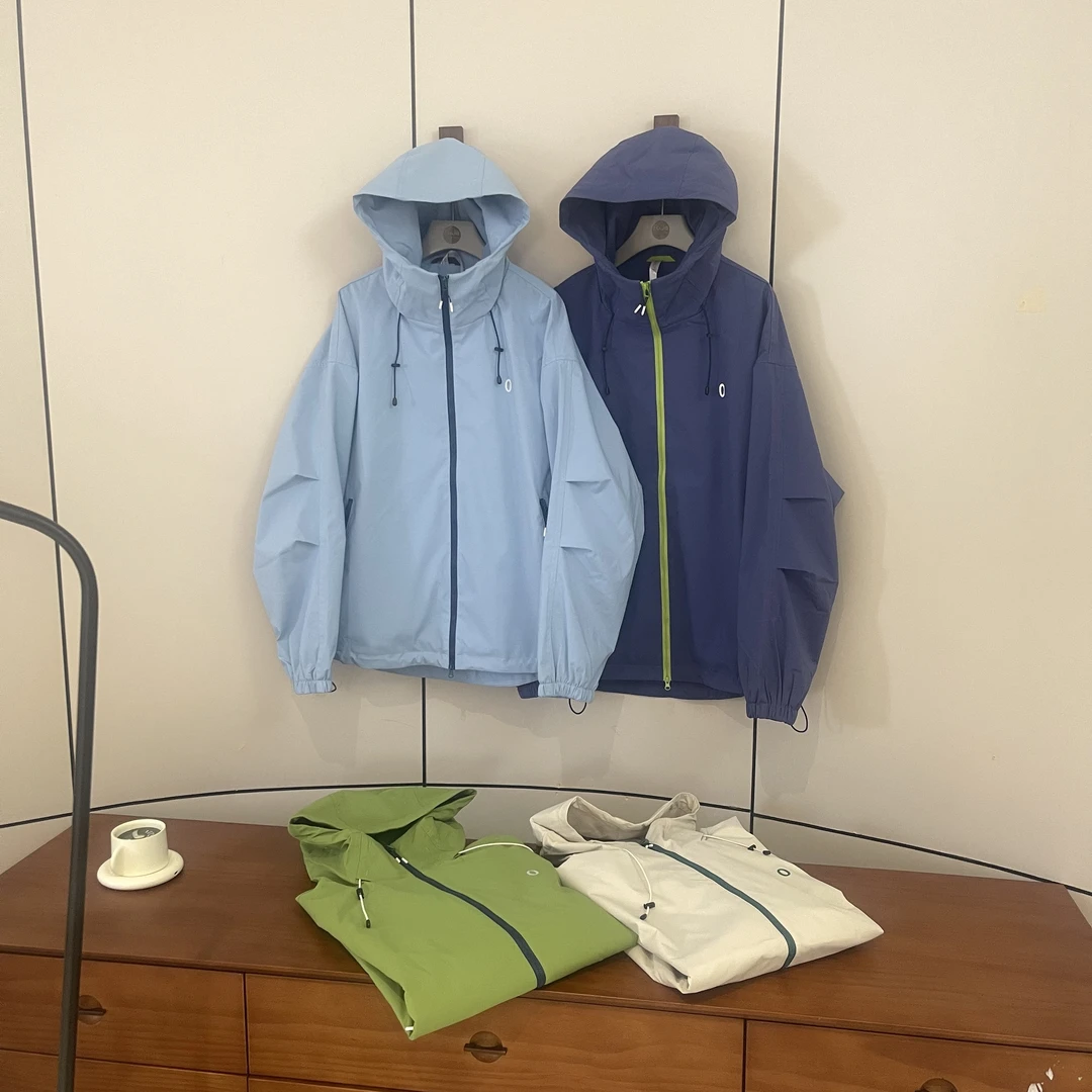 FUJIA STYLE新款气质休闲韩版简约连帽长袖冲锋衣外套CF24362