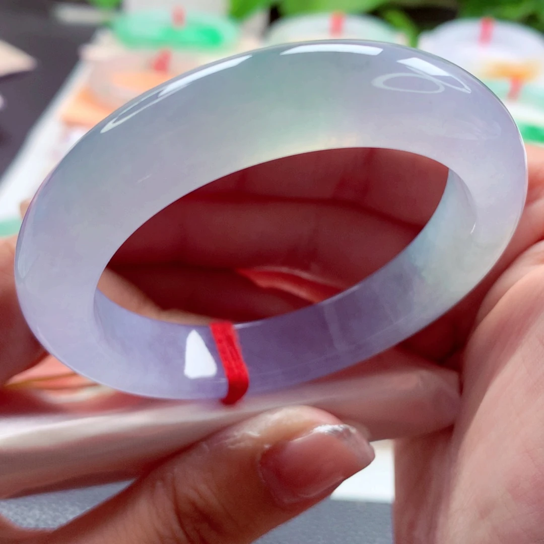 翡翠未镶嵌手镯师妹53.2冰冰紫见光不失色（10号）