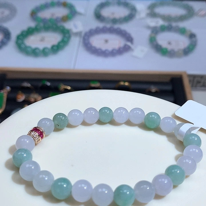 未镶嵌手串翡翠多样性翡翠