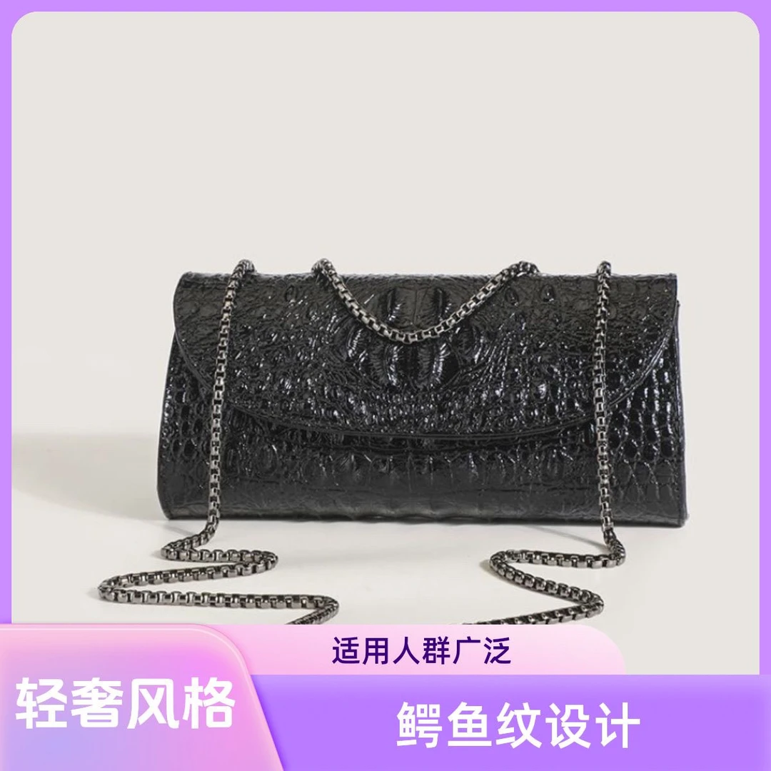 原创设计轻奢包包高档时尚鳄鱼纹休闲百搭 单间斜挎包包