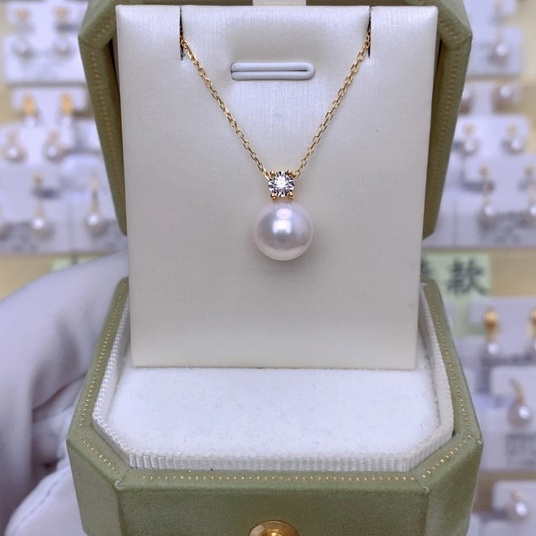 海水珍珠18K金镶嵌套链