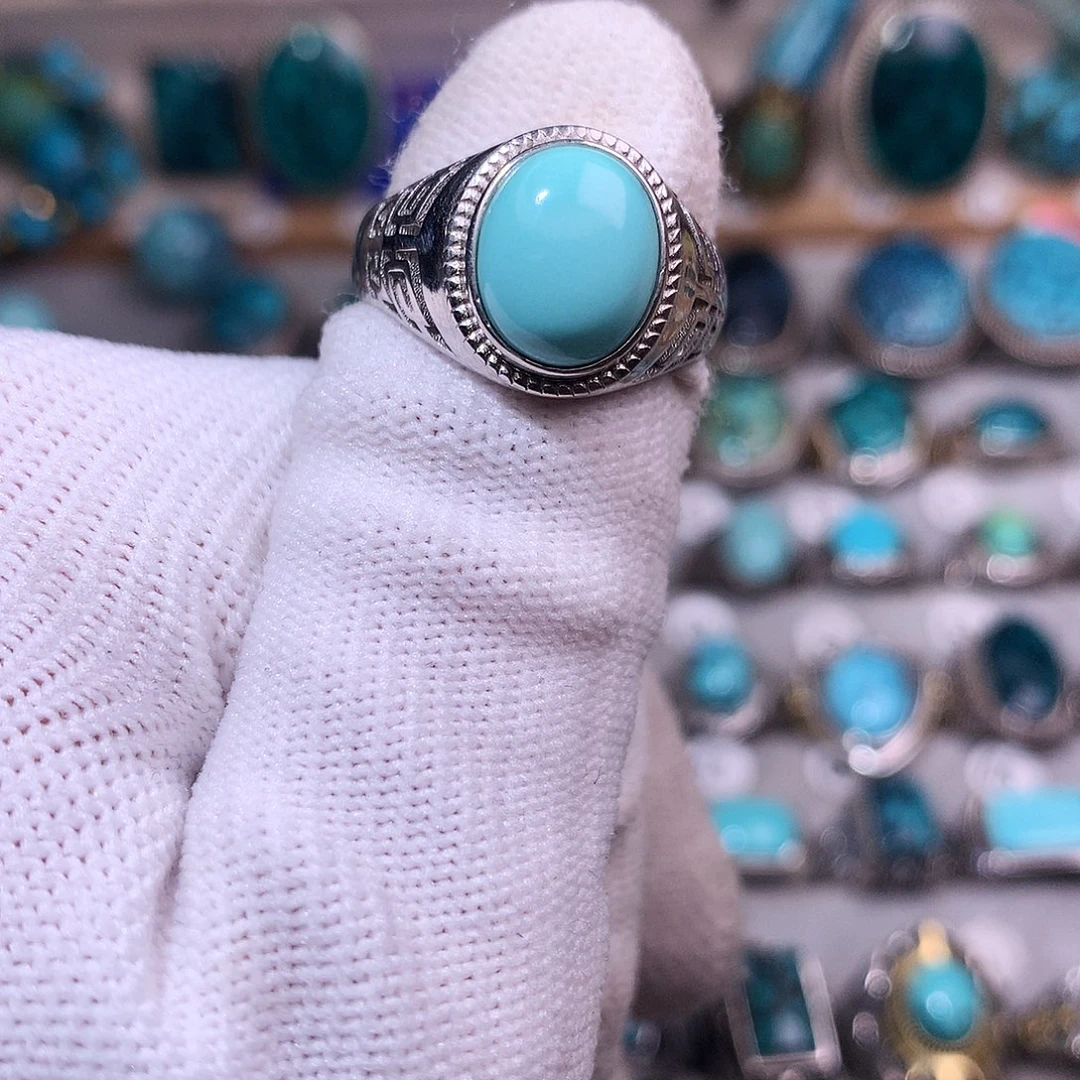 绿松石挂件银S925镶嵌