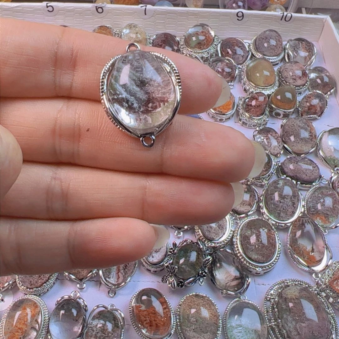 水晶手链银S800镀金镶嵌y***~