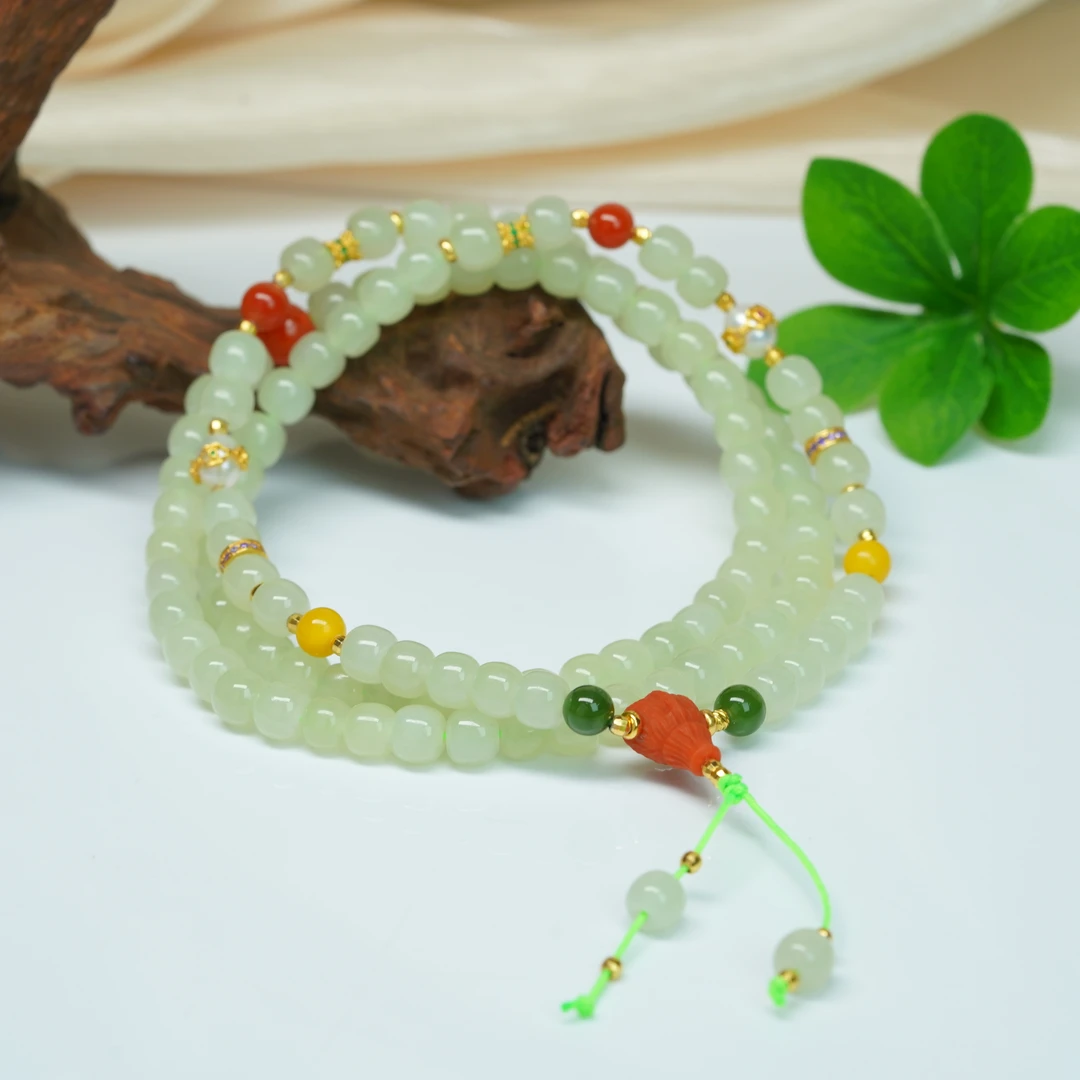 【小北严选】和田玉DIY项链8-AH09X708【多样性发一件】约5*6mm