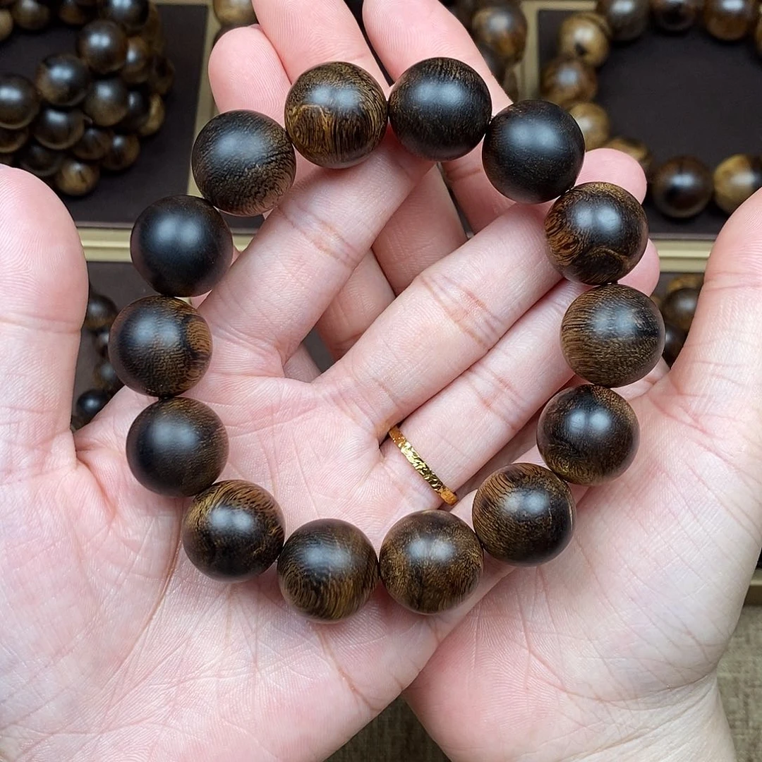 沉香手串越南芽庄白棋楠虎皮缨子瘤疤沉水