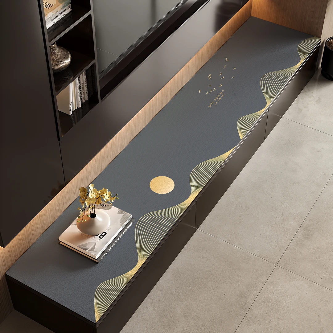 现代风电视柜桌垫轻奢高级感长条桌布鞋柜垫盖布餐边柜台面保护垫