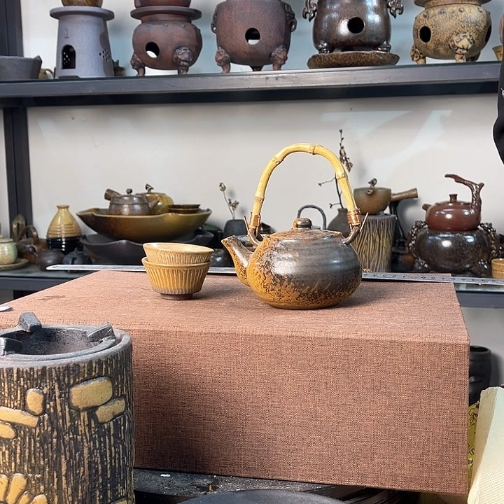 紫泥茶壶紫砂粗陶茶器