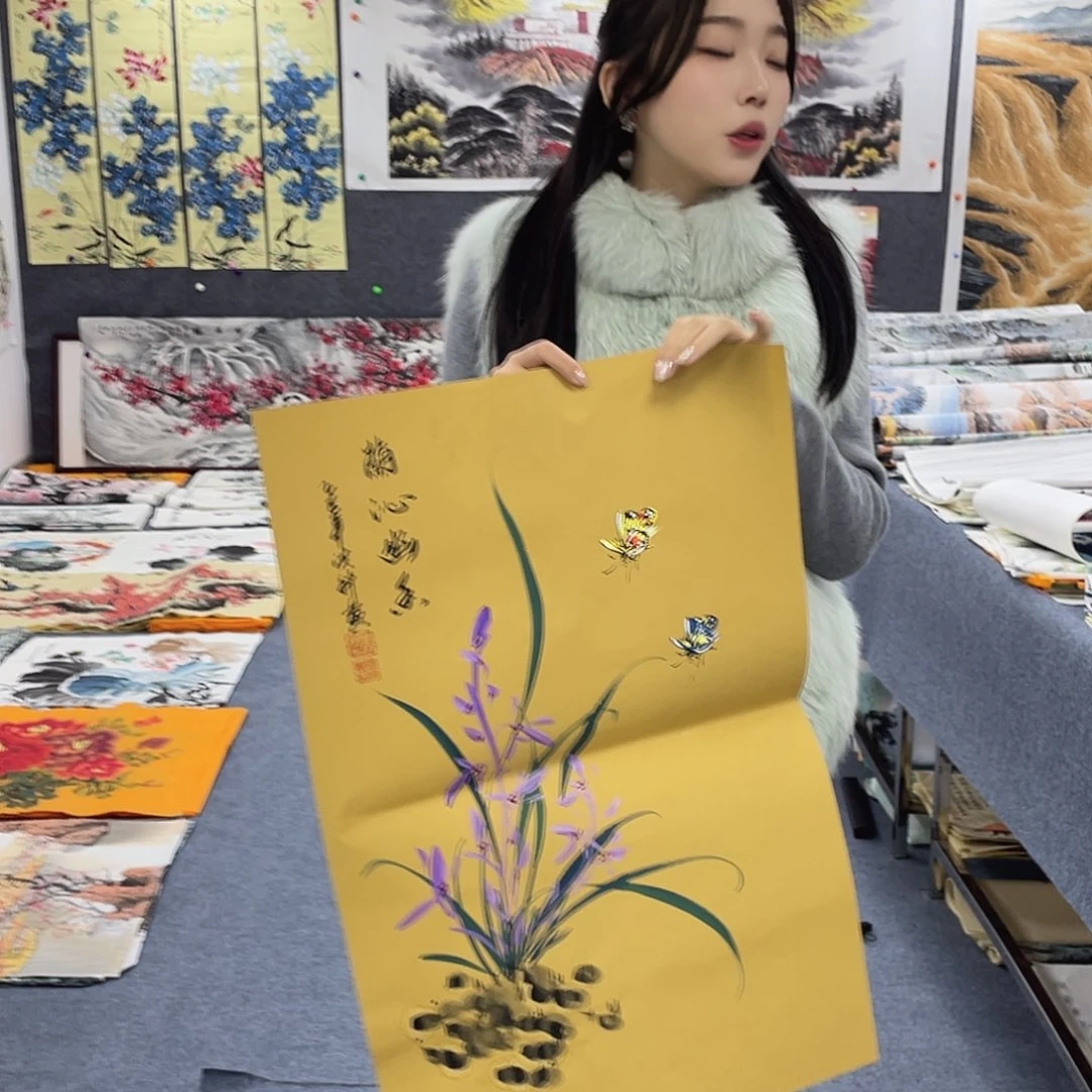 国画国画作品小姐姐放漏…