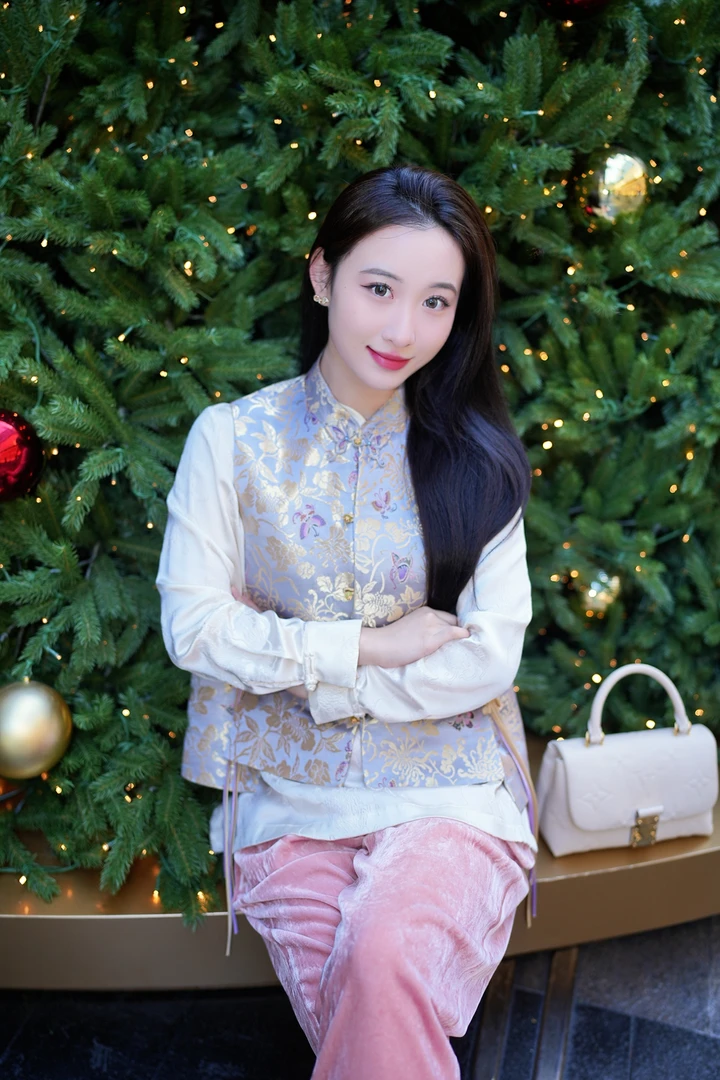 蓝大【语花舍】新中式桑蚕丝马甲6821