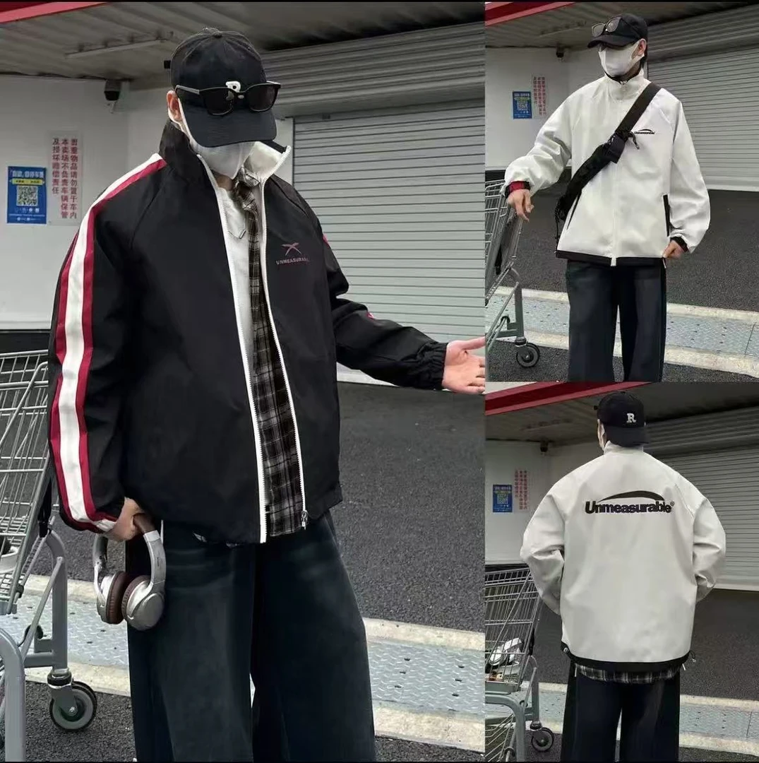 新款设计感立领夹克男宽松百搭防水休闲上衣外套-3091