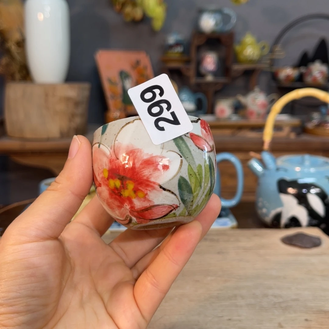 壶素浅陶瓷手工手绘