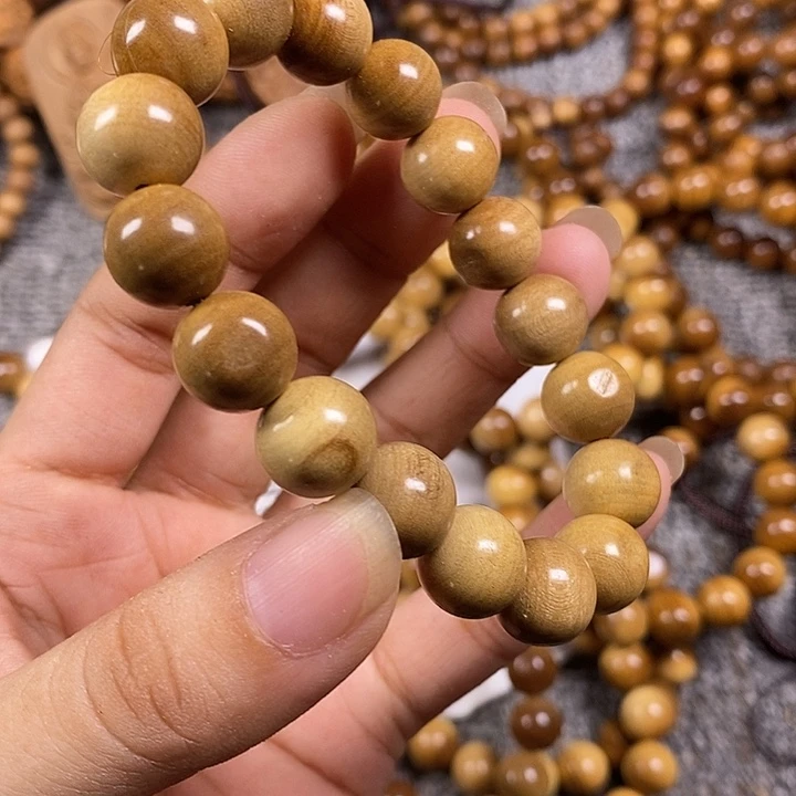 檀香木手串/手链老山檀香1.2沉水瑕疵珠