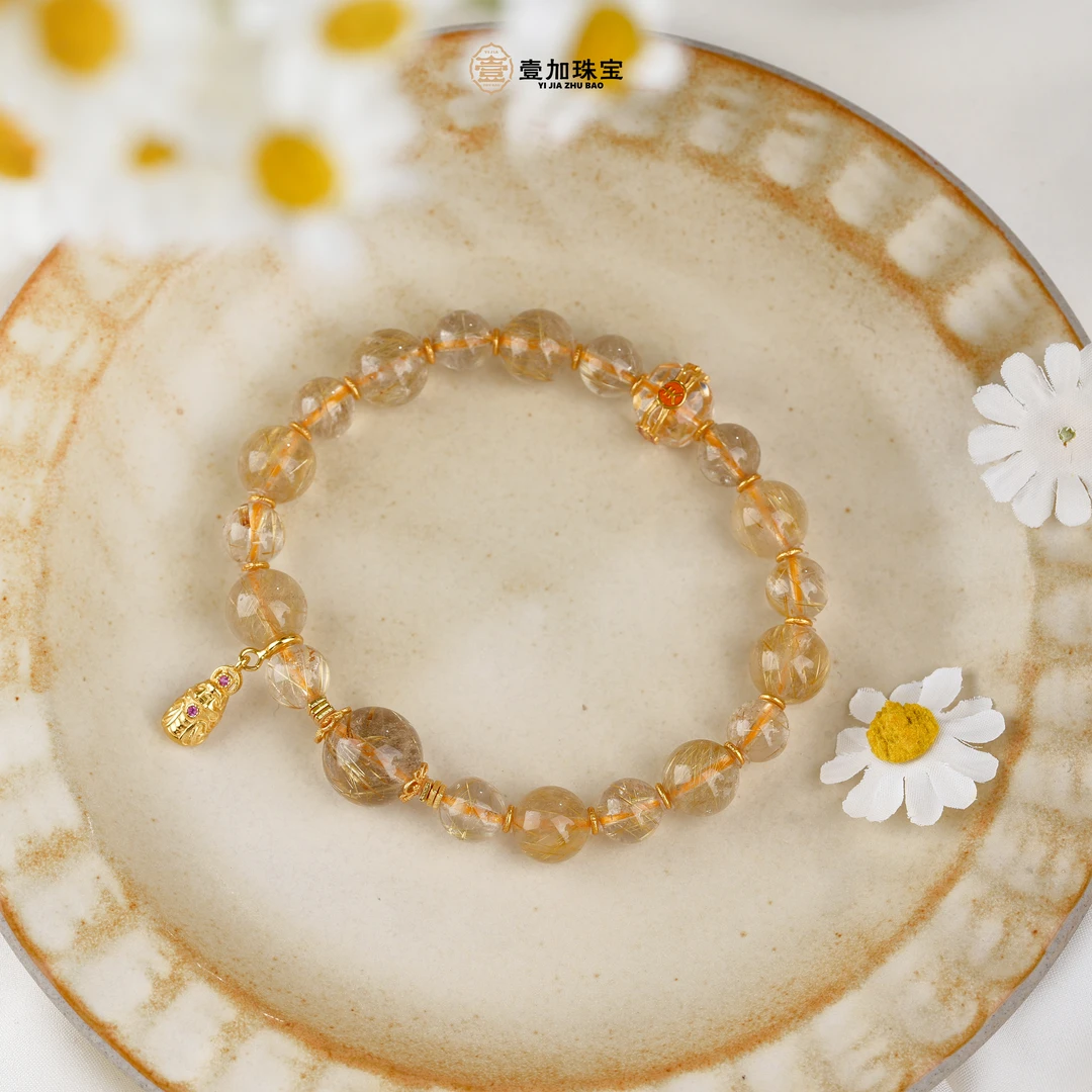 壹加维尼 | 手工设计日进斗J板钛水晶多宝手串多样性发一7486n