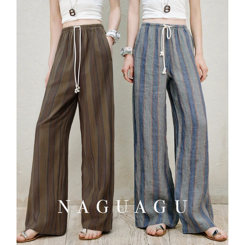 【热带麻麻裤】100.%亚麻女装休闲裤FX2KZ1041-A