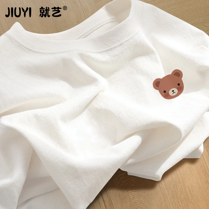 夏装宽松短袖t恤女ins潮牌简约纯棉半袖体恤独特设计上衣2025新款