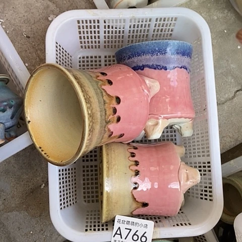 紫砂花盆766瑕疵品口径7到8左右