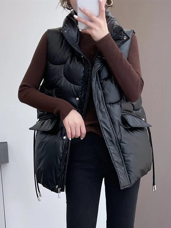 2025秋冬女士棉马甲女显瘦宽松立领马夹潮款马甲女款2025新款爆款