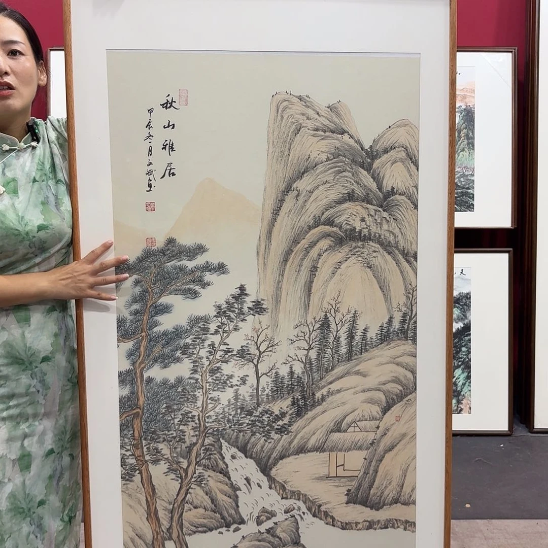 国画带框绘画160/80尺寸