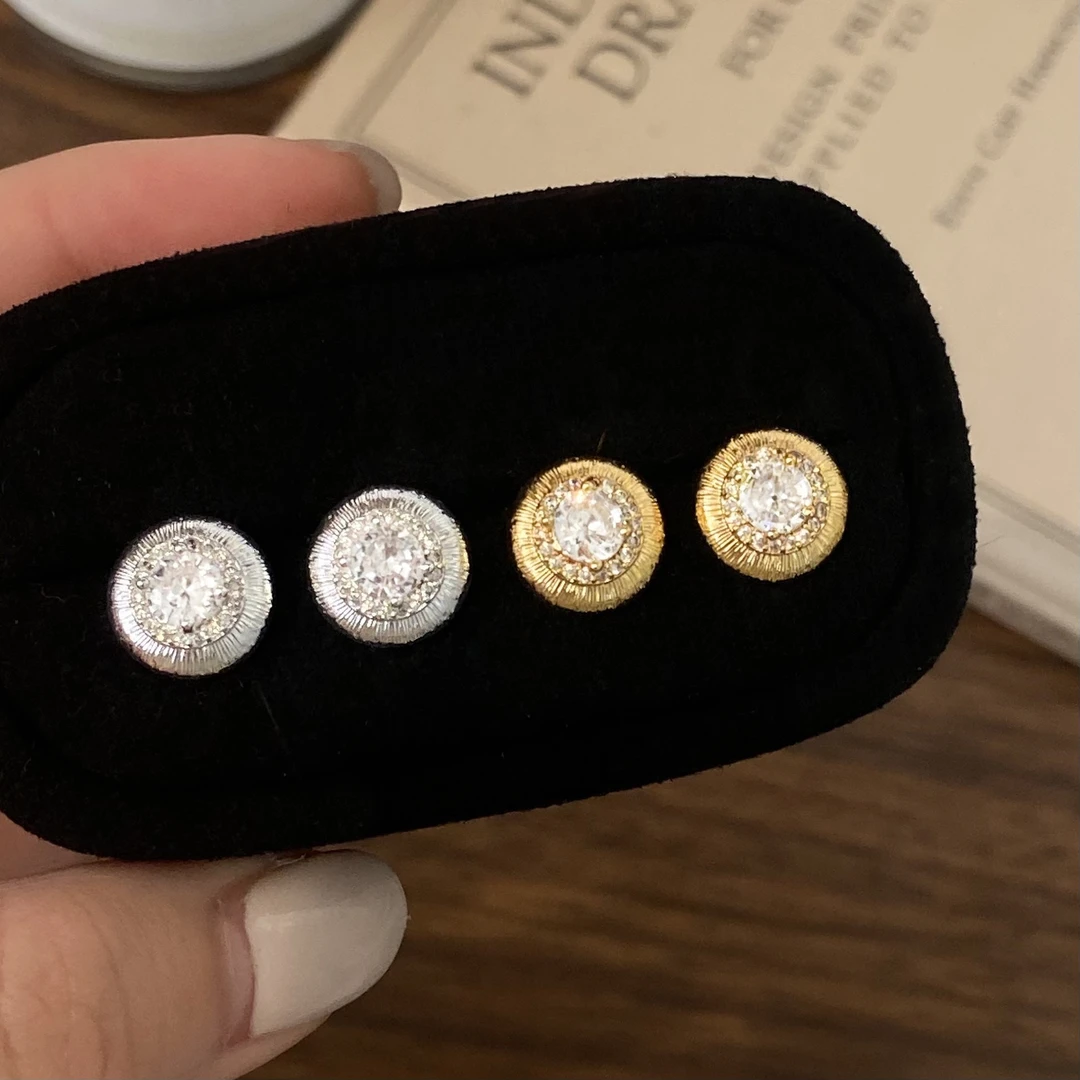 铜合金锆石耳饰 通勤简约百搭高级感耳钉小众设计感时尚气质耳饰