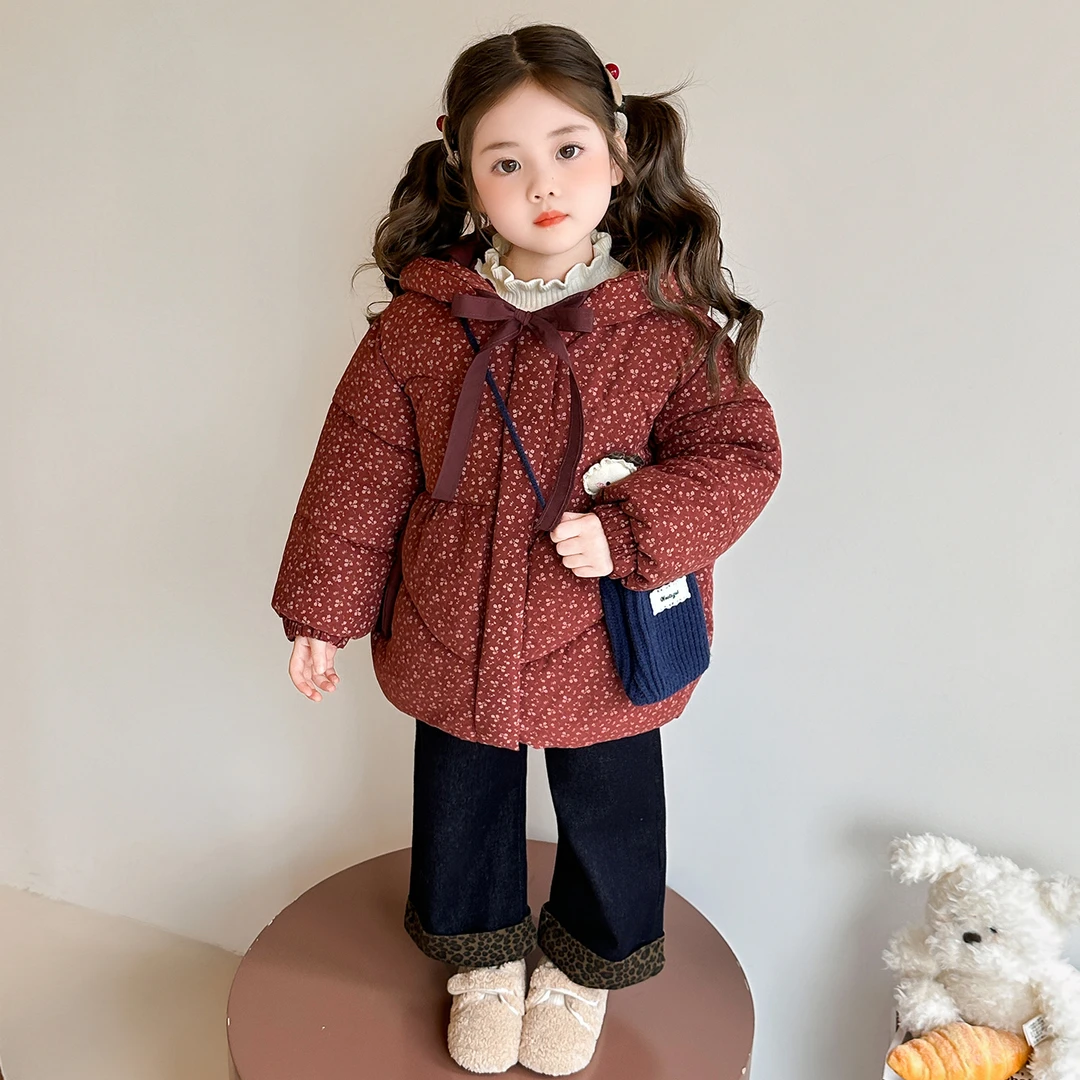 女童加绒毛毛衣冬季2025新款女宝宝洋气时髦外套儿童加厚甜美冬装