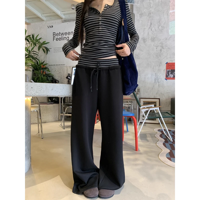 【城市假日】休闲裤 秋冬设计小众中腰纯色休闲裤253F3853#