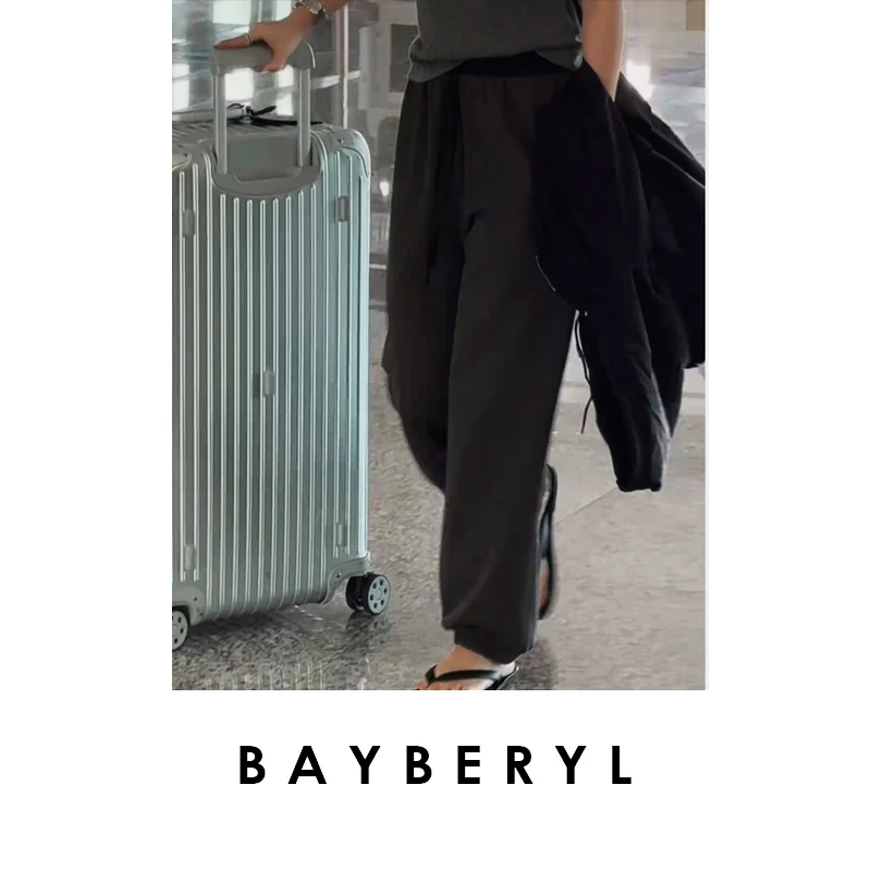 BAYBERYL老贝机场卫裤*拼接松紧束脚百搭夏休闲裤XXK5G1902-8/3