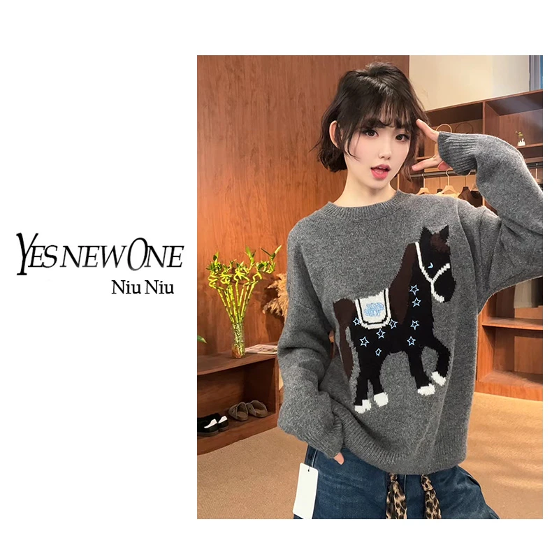 【游牧小驹】100羊毛甜美减龄百搭高领针织毛衣女冬款针织衫222006