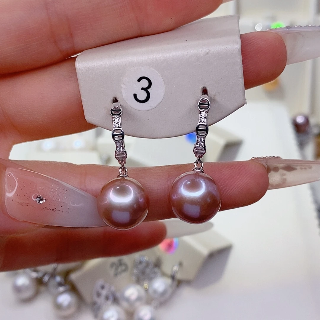 抚***雨银S925镶嵌耳饰淡水珍珠12➕