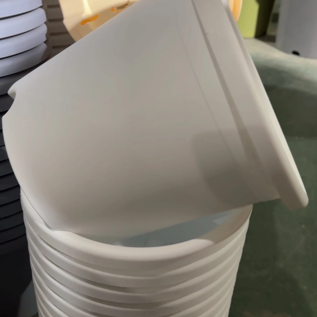 树脂四季盆5#带拖纯白6