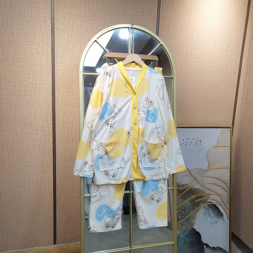 EW47孕妇杏色月子服套装L100-130XL140XXL150
