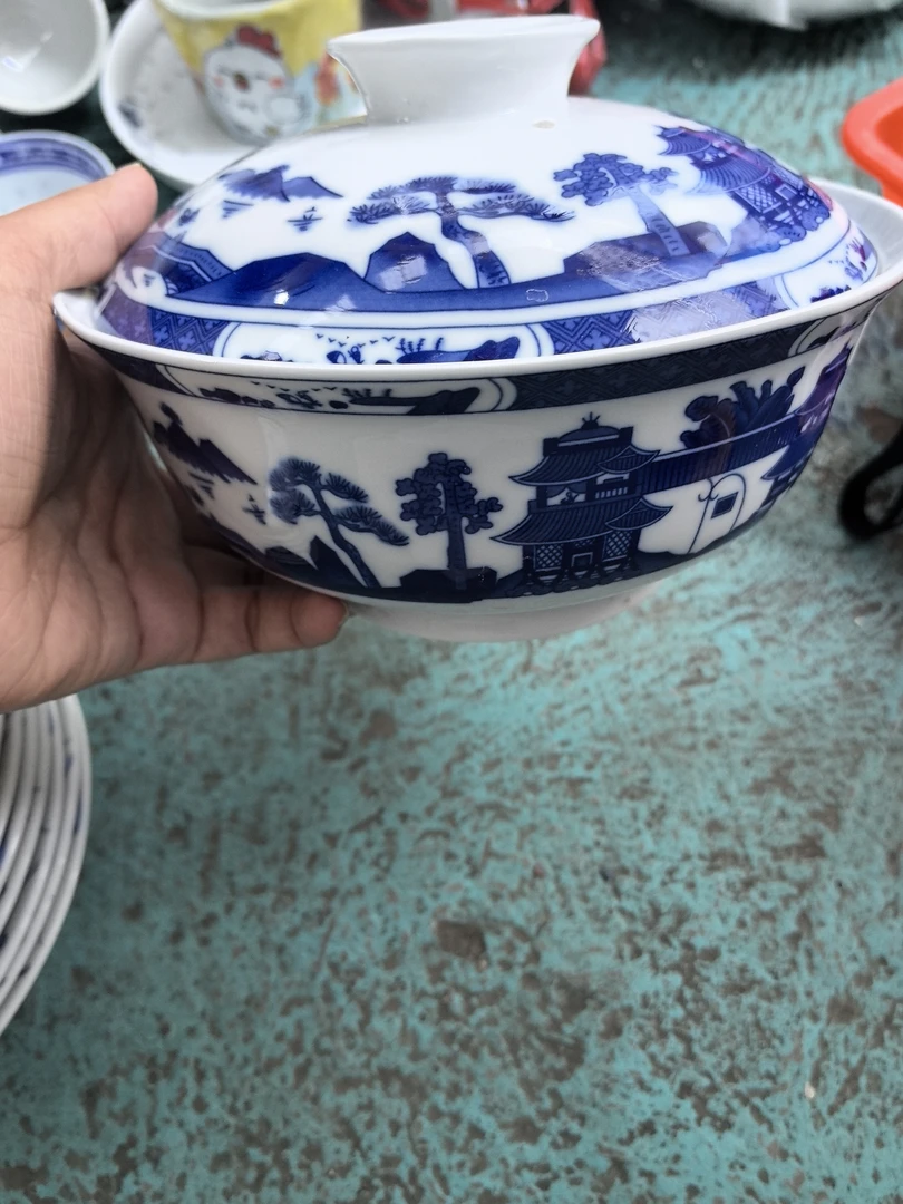 景德镇青花梧桐7寸汤煲   高