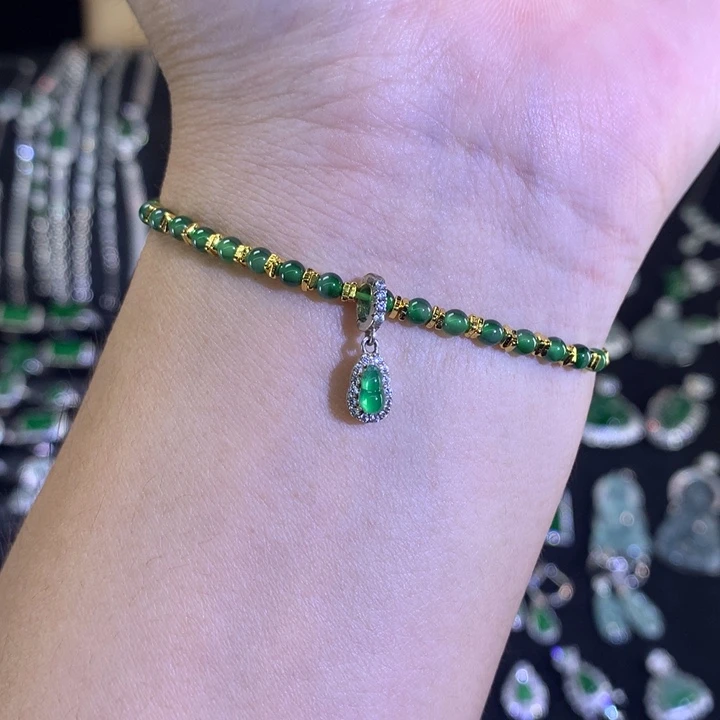 银S925镶嵌手链翡翠