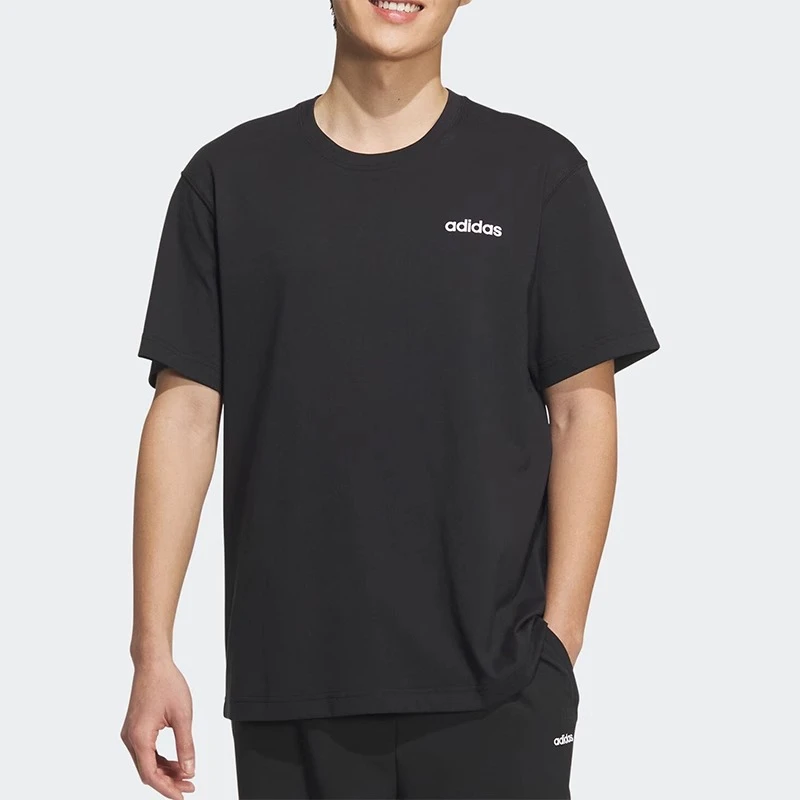 阿迪达斯运动男子2025圆领白色中性透气女款半袖短袖情侣上衣t恤