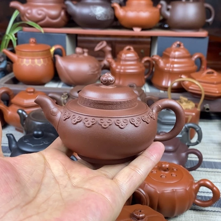 茶壶紫砂云肩如意150cc原矿老底曹青特价