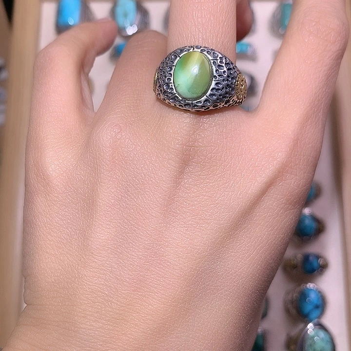 绿松石银S925镶嵌挂件