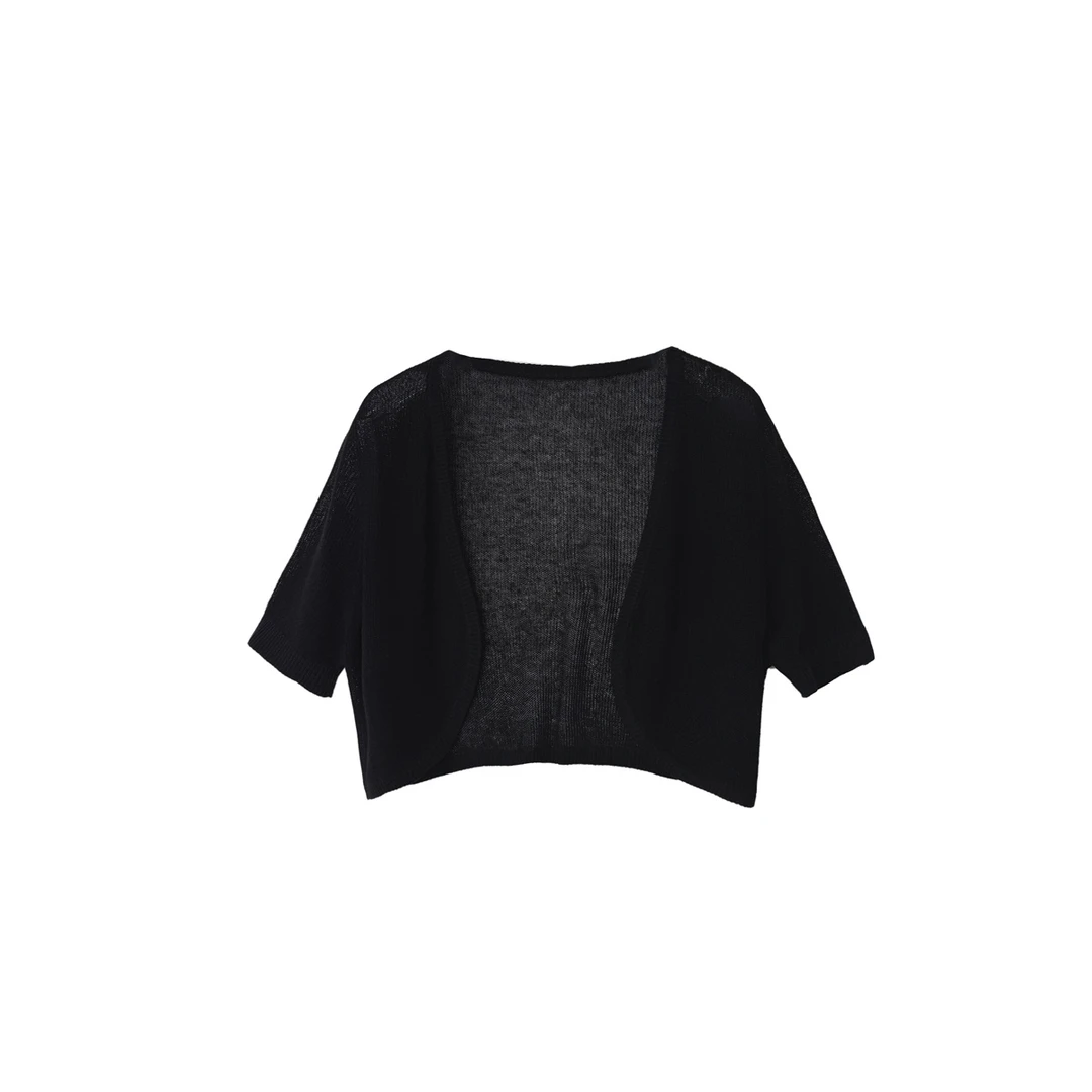 【大只定制】设计感百搭显瘦短款薄款针织开衫5XMBS9627