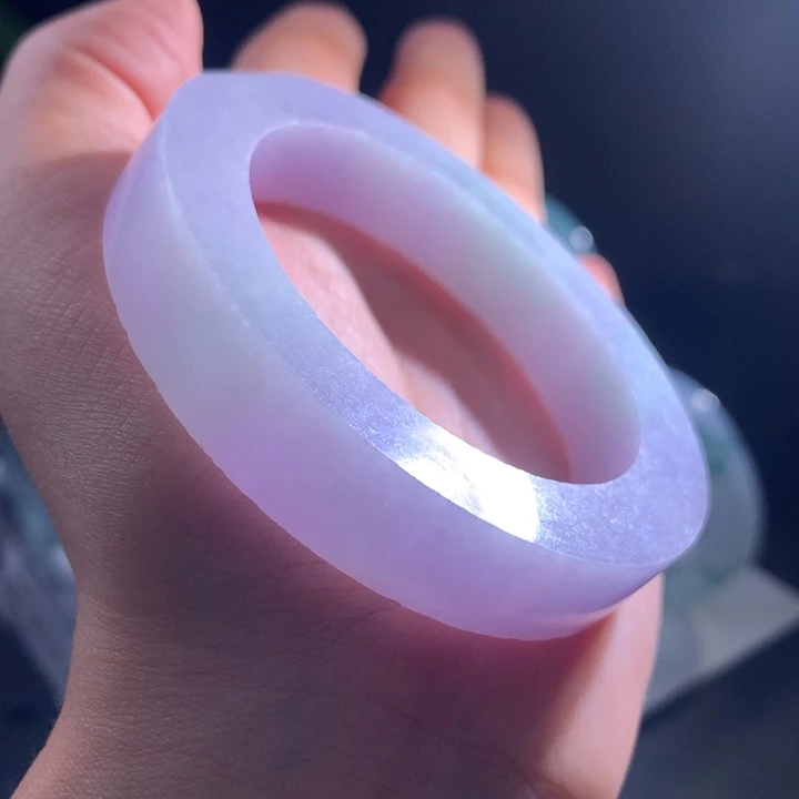 未镶嵌手镯定制翡翠紫罗兰微瑕50-54