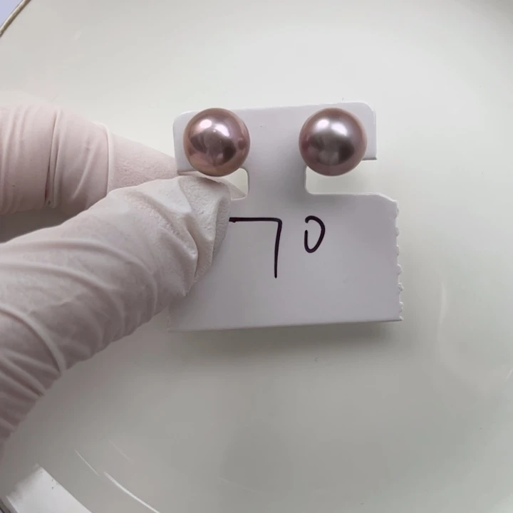 淡水珍珠耳饰银S925镶嵌