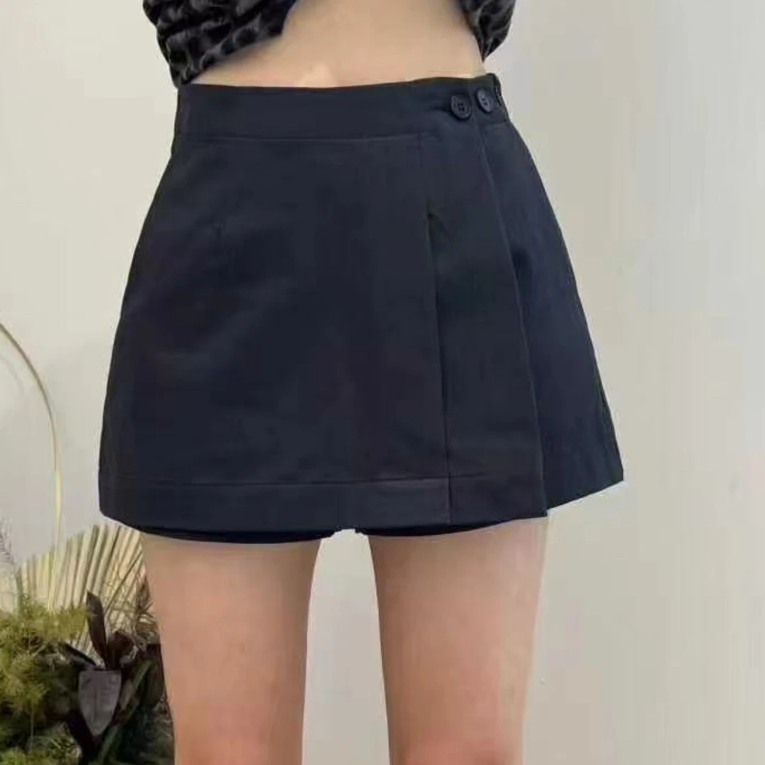 欧货不规则高腰显瘦A字半身裙