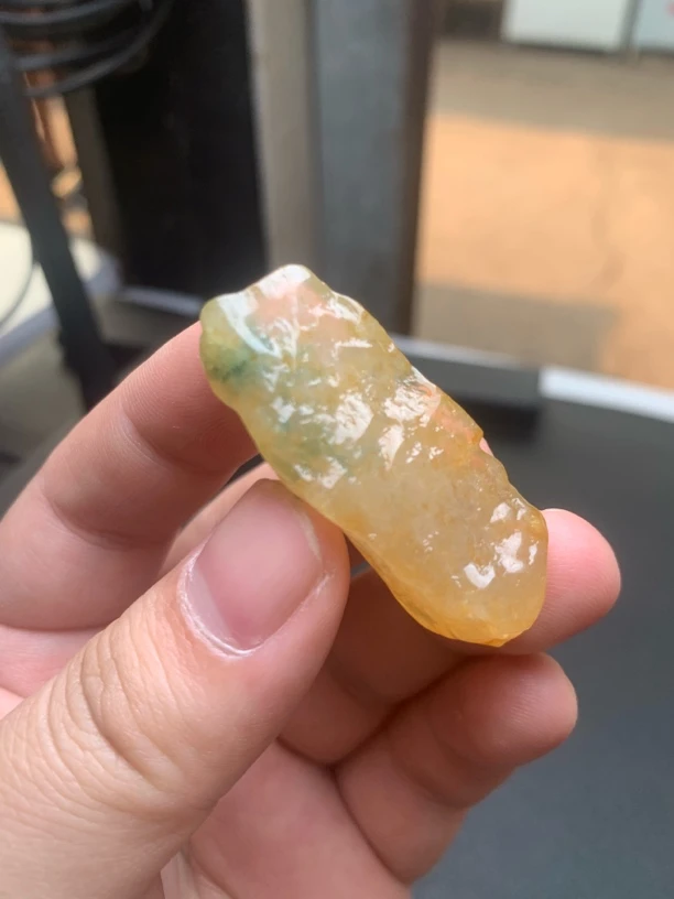 冰种黄加绿飘花材料