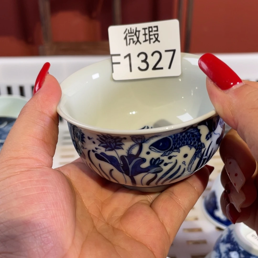 摆件月*微瑕手工手绘陶瓷F1327