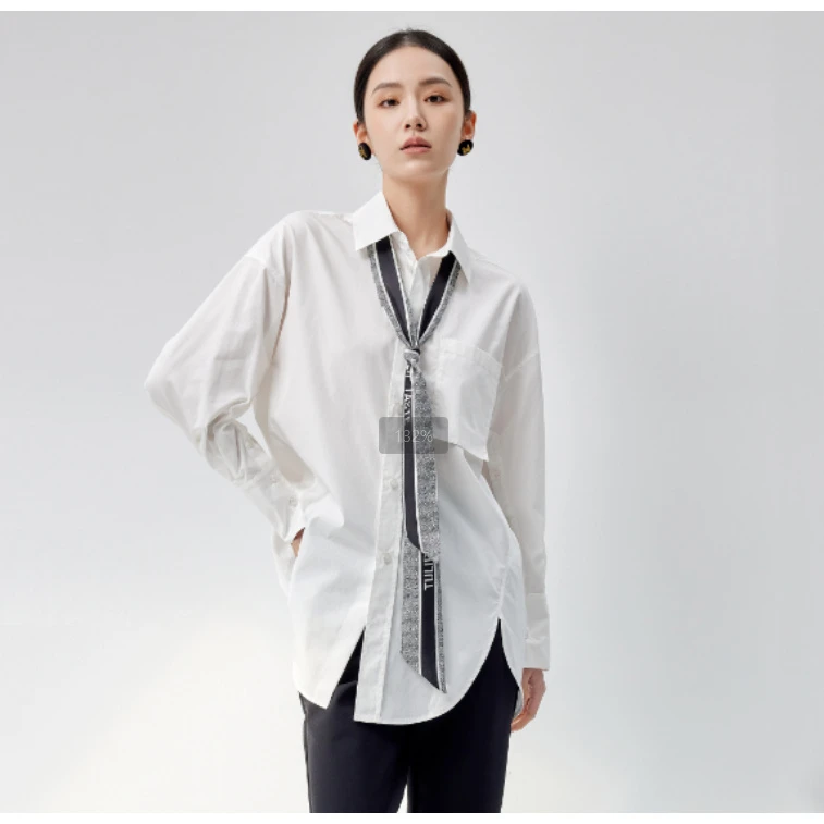 【丽公主】商场同款秋季新品丝巾宽松上衣N047B43522