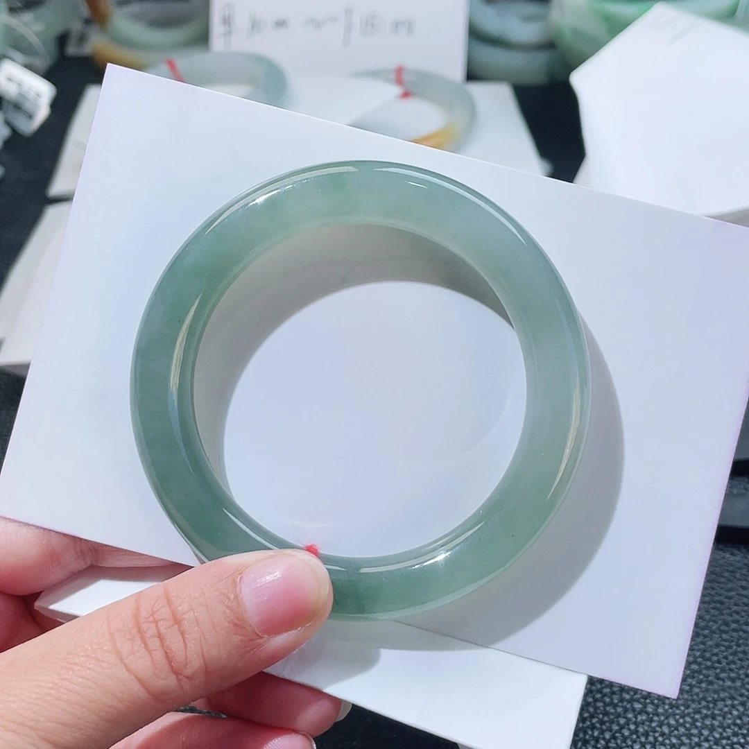 翡翠未镶嵌手镯55圈口元条